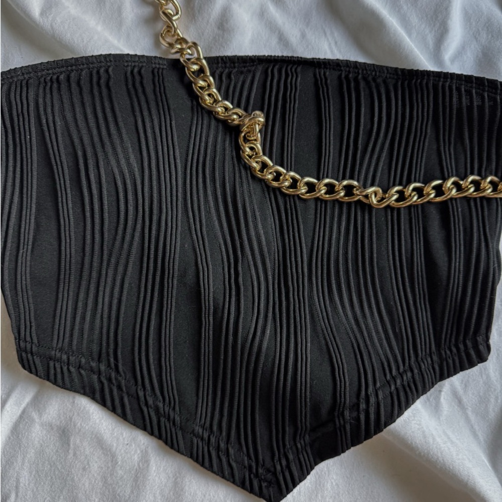 Black textured Corset Top